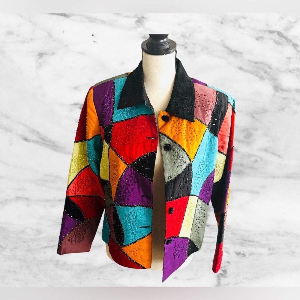 Anage Multicolor Patchwork Women's Blazer